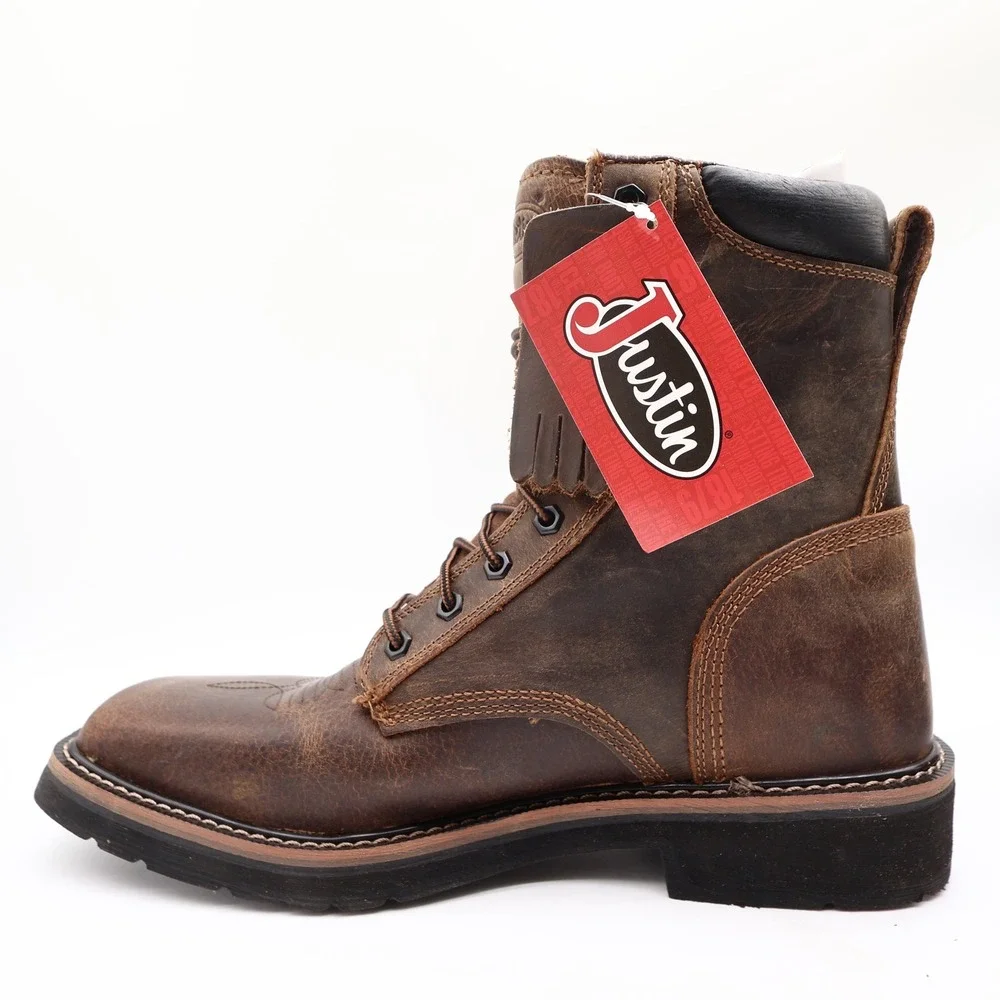 Justin Modern SE681 Work Boots Mens 12 D Brown Leather New With Tags